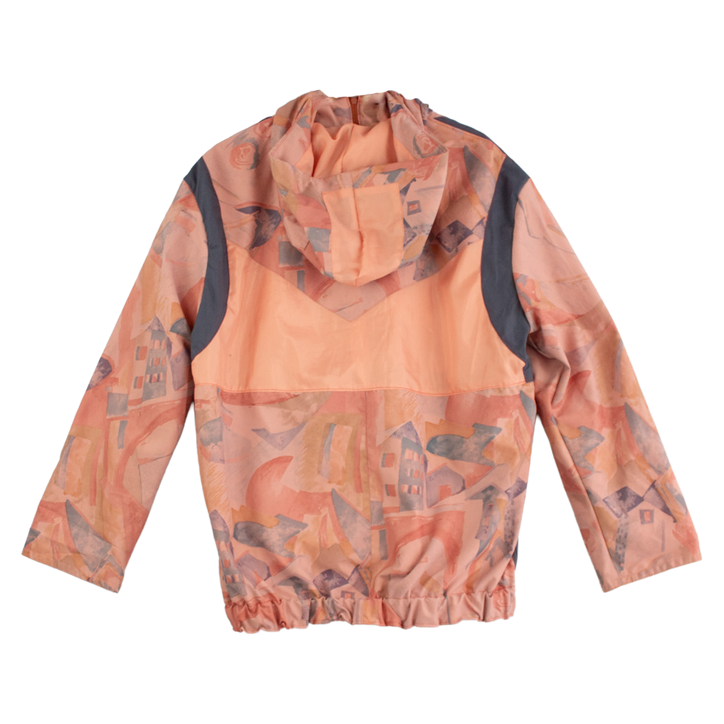 Veste coupe-vent upcyclée à capuche — pièce unique recyclée | Noussom