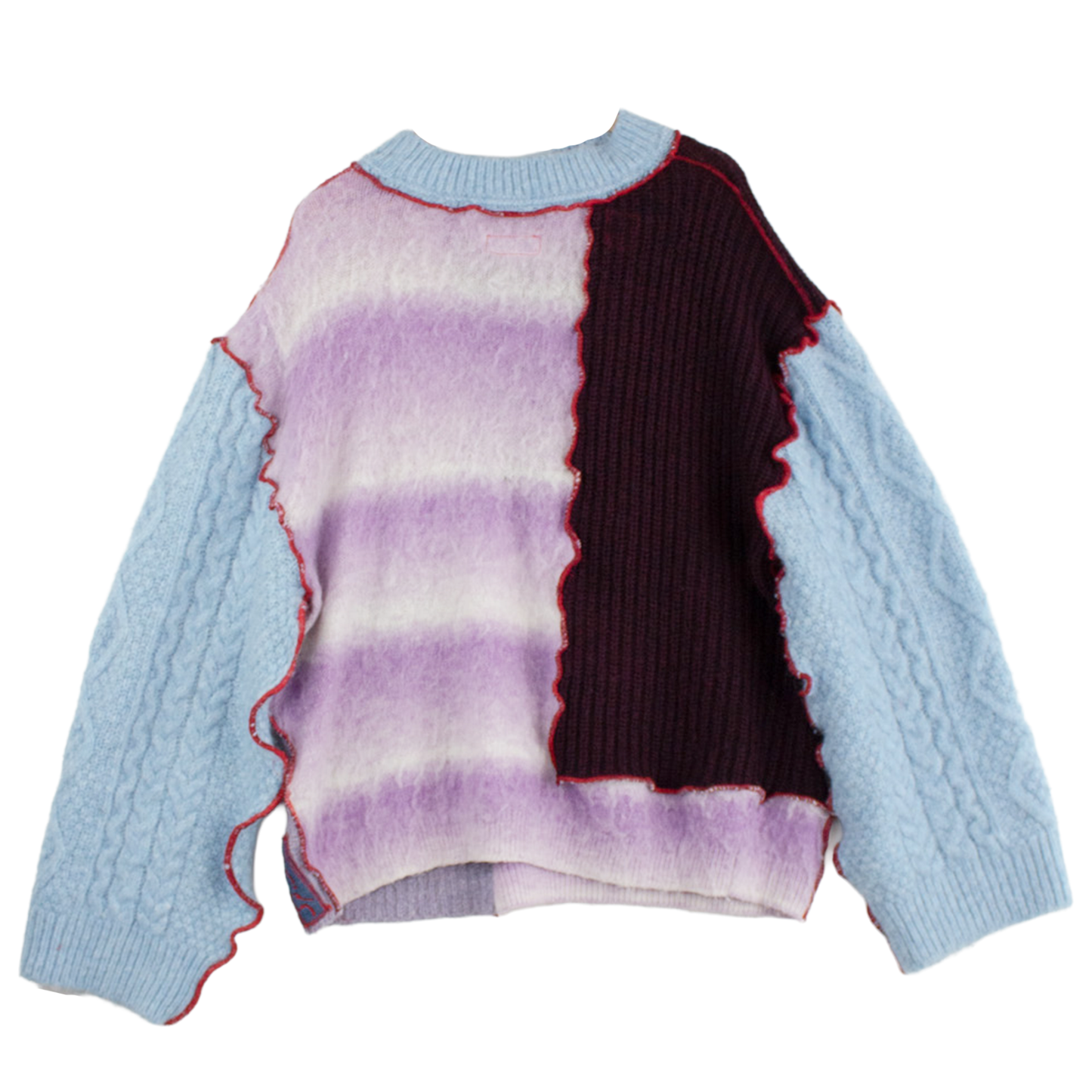 Pull patchwork upcyclé multicolore — pièce unique en maille recyclée | Noussom