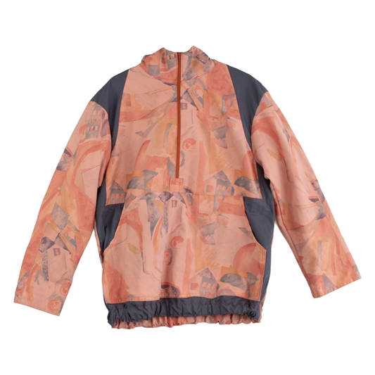 Veste coupe-vent upcyclée à capuche — pièce unique recyclée | Noussom