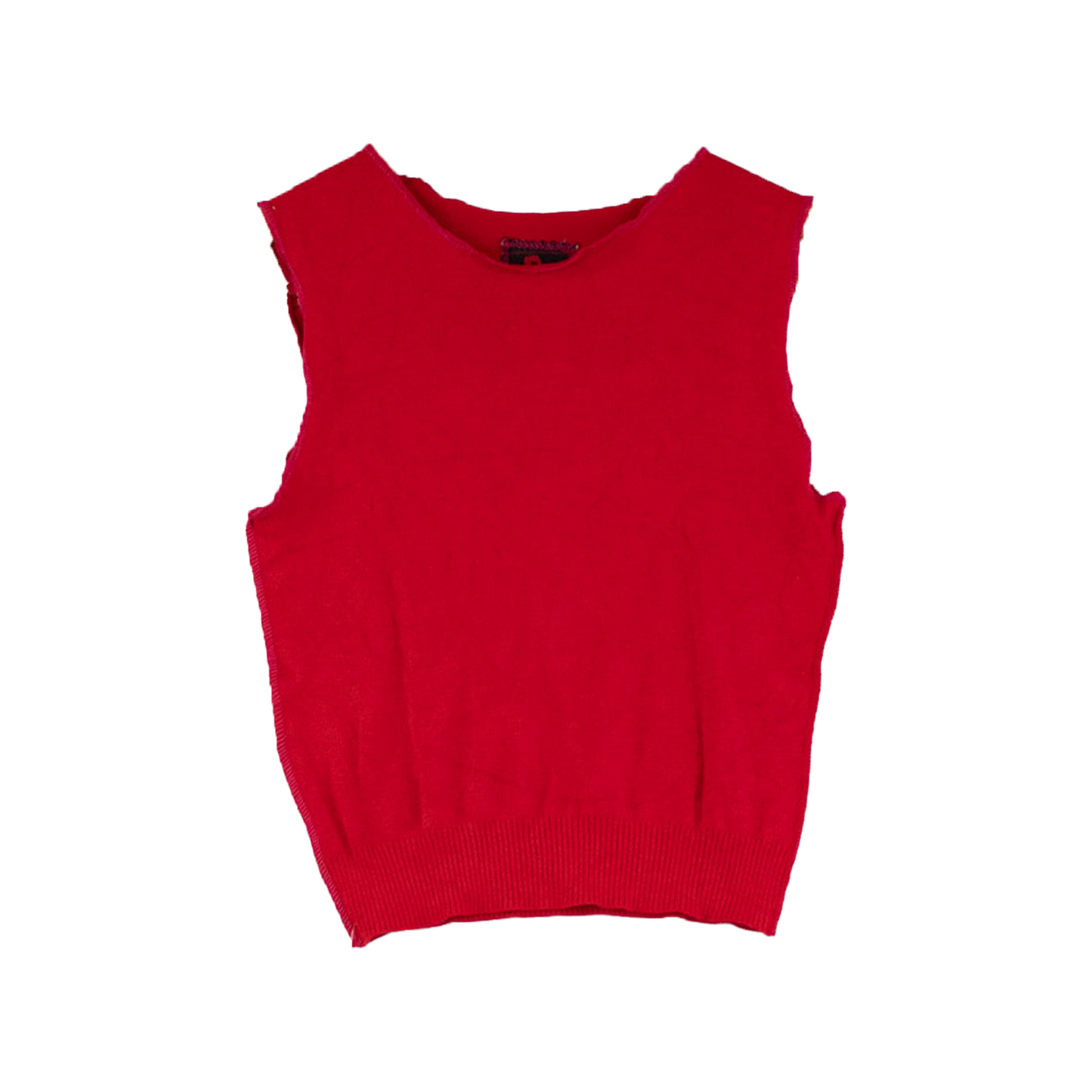 Débardeur maille rouge upcyclé — coupe brute minimaliste | Noussom