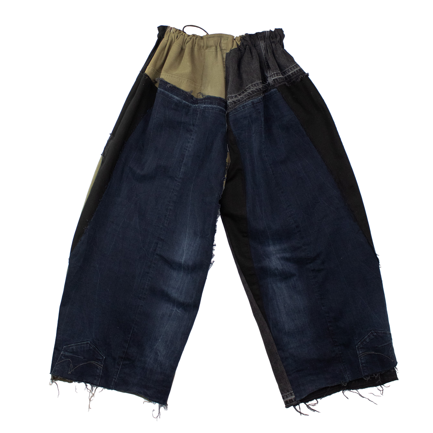 Pantalon patchwork upcyclé large — pièce unique denim et coton recyclés | Noussom